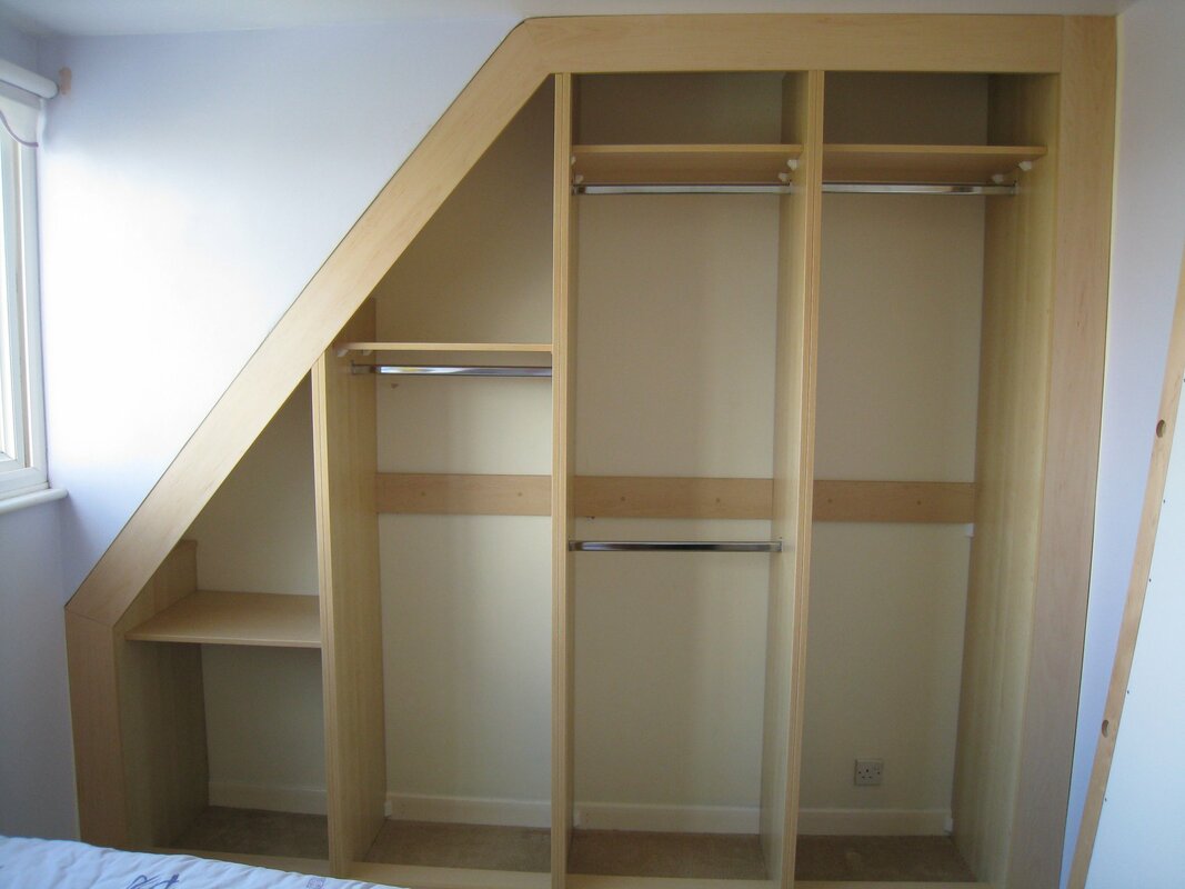 Stage 2 of built in wardrobe - frame in place